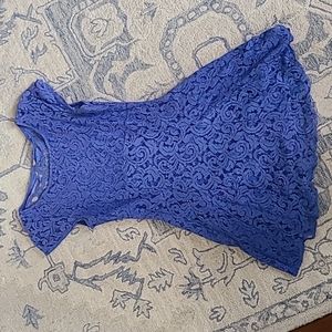 Free People Lilac Lavender Purple Blue Lace mini dress sz 6